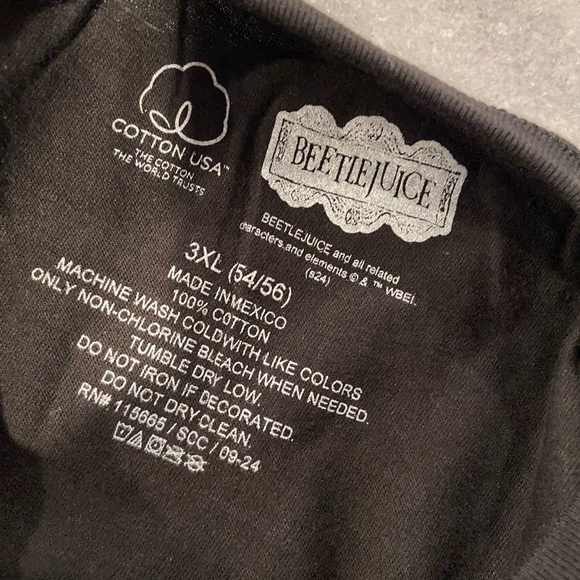 NWT Beetlejuice Size 3X Black Cotton Crew Neck Tee Shirt Graphic Logo Keaton - Picture 8 of 11